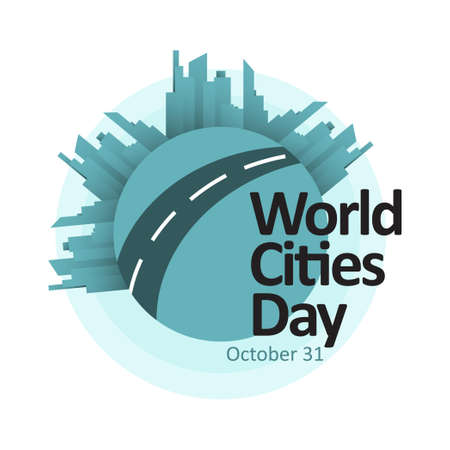 world cities day vector template. Design for banner or print.のイラスト素材