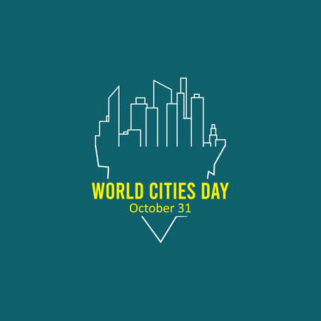 world cities day vector template. Design for banner or print.のイラスト素材