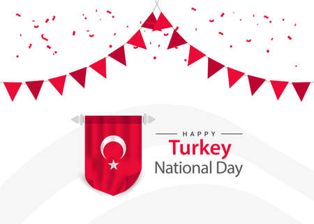 Turkey independence day vector template. Design for banner; greeting cards or print. welcome to Indiaのイラスト素材