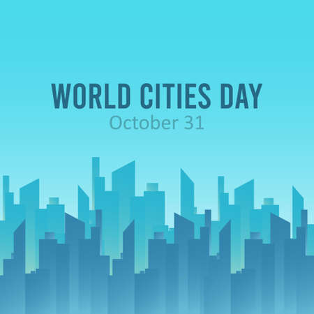 world cities day vector template. Design for banner or print.のイラスト素材