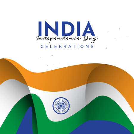 India independence day design template. Celebrations banner design with india flag.のイラスト素材