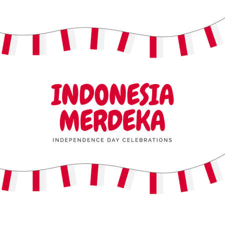 Indonesia independence day banners template. Design with national flag.のイラスト素材