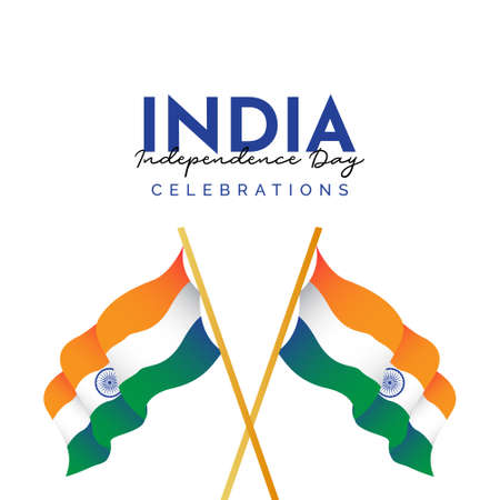 India independence day design template. Celebrations banner design with india flag.のイラスト素材