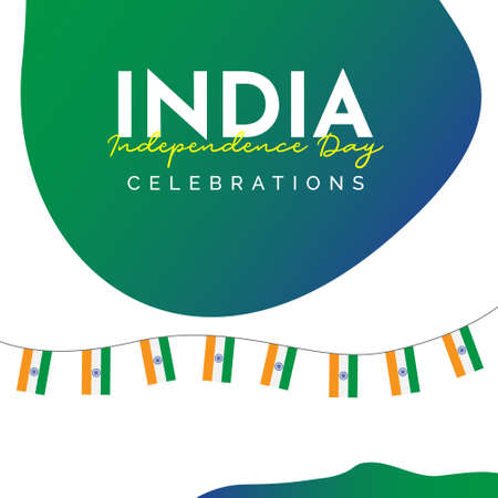 India independence day design template. Celebrations banner design with india flag.