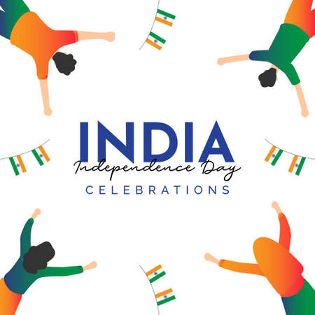 India independence day design template. Celebrations banner design with india flag.のイラスト素材