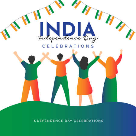 India independence day design template. Celebrations banner design with india flag.のイラスト素材