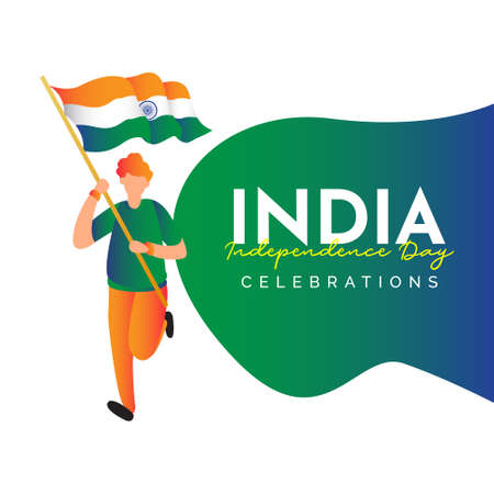 India independence day design template. Celebrations banner design with india flag.のイラスト素材