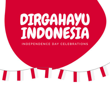 Indonesia independence day banners template. Design with national flag.のイラスト素材