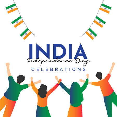 India independence day design template. Celebrations banner design with india flag.のイラスト素材
