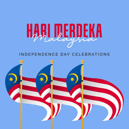 Malaysia independence day banners template. Design with national flag.のイラスト素材