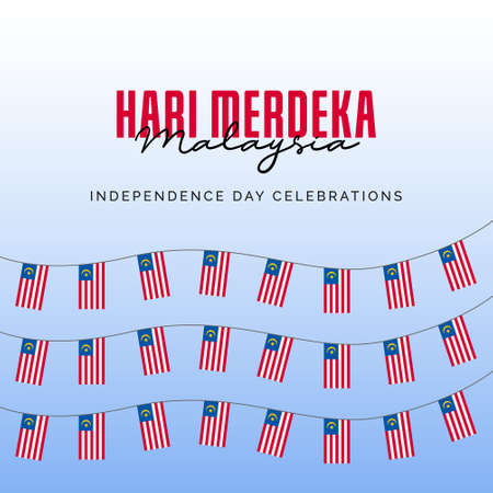 Malaysia independence day banners template. Design with national flag.のイラスト素材