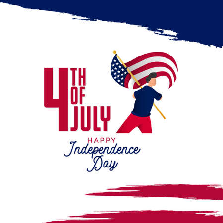 4 th of july independence day celebrations. United states celebrations banner template.のイラスト素材