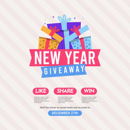 Giveaway social media contest vector template.のイラスト素材