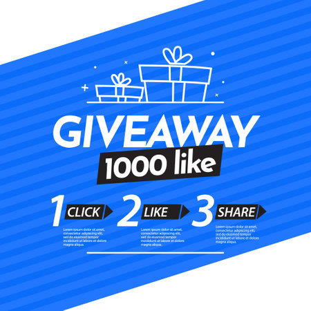 Giveaway social media contest vector template.のイラスト素材
