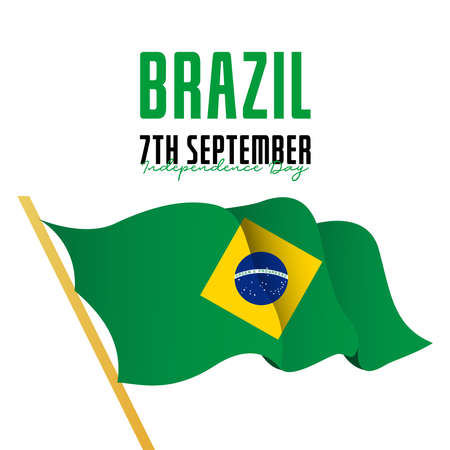 Brazil flag. Independence day celebrations. Banner template.のイラスト素材