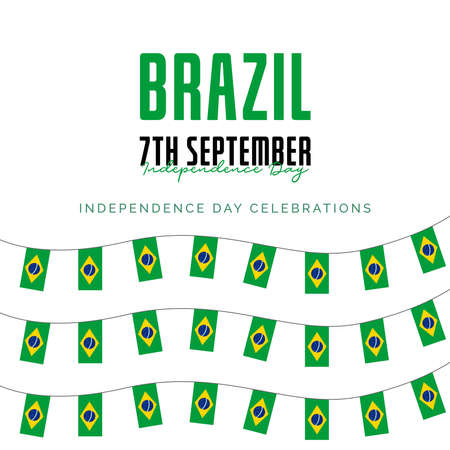Brazil flag. Independence day celebrations. Banner template.のイラスト素材