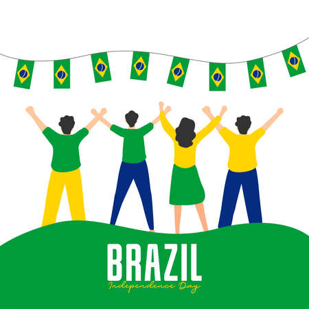 Brazil flag. Independence day celebrations. Banner template.のイラスト素材