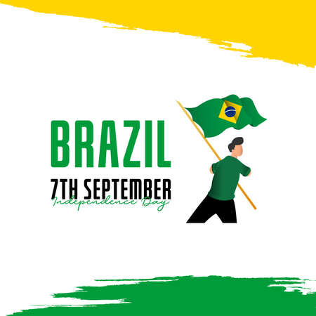 Brazil flag. Independence day celebrations. Banner template.のイラスト素材