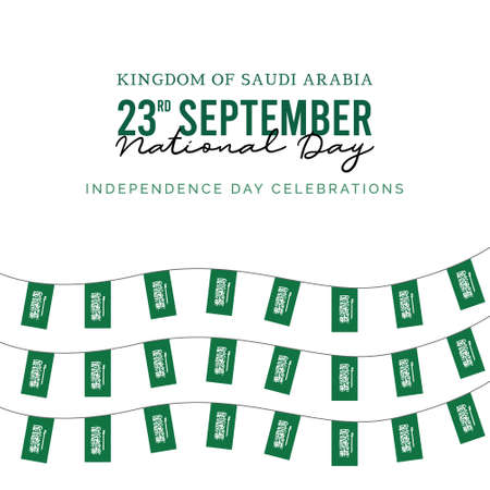 Saudi Arabia independence day vector template. Design illustration for banner; advertising; greeting cards or print. Design happiness celebration.のイラスト素材