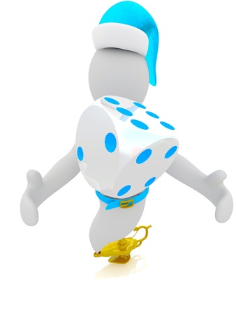 3D Gin puppet character with Devilの写真素材
