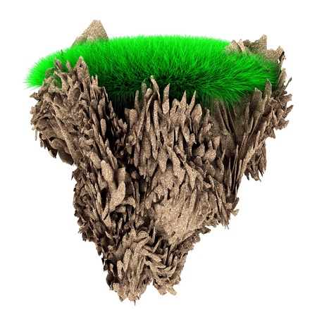 Little flying grass island  Empty lawn の写真素材