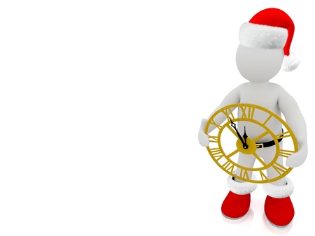 3D Santa Claus puppet on white background の写真素材