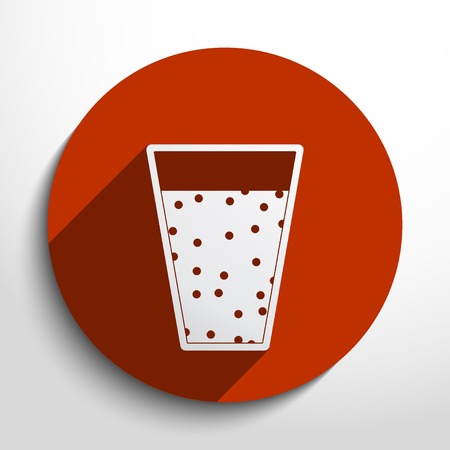 Vector juice glass web icon, flat designのイラスト素材