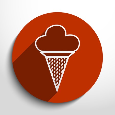 ice cream web flat icon in circleのイラスト素材