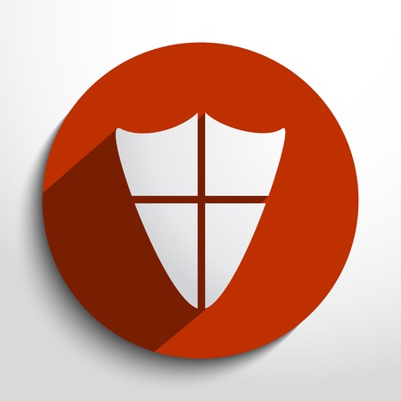 shield web flat icon in circleのイラスト素材