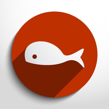 fish web flat icon in circleのイラスト素材