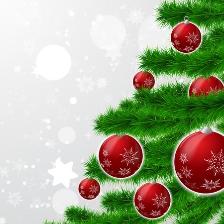 Red christmas balls background illustration.のイラスト素材