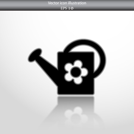 Vector watering can web flat icon. Isolated on white.のイラスト素材