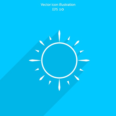 Vector sun web flat icon. Eps 10 illustration. Weather background.のイラスト素材