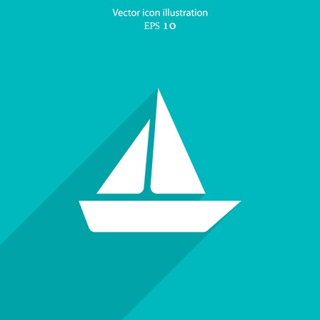 Vector yacht web flat icon. Eps 10 illustration.のイラスト素材