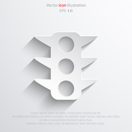 Vector traffic light web flat icon. Eps 10 illustration.のイラスト素材