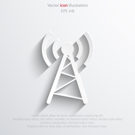 Vector wireless web flat icon. Eps 10 illustration.のイラスト素材