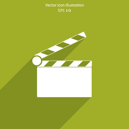 Vector clapperboard web flat icon. Eps 10 illustration.のイラスト素材