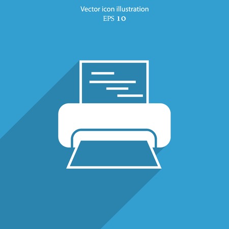 Vector printer web flat icon. Eps 10 illustration.のイラスト素材