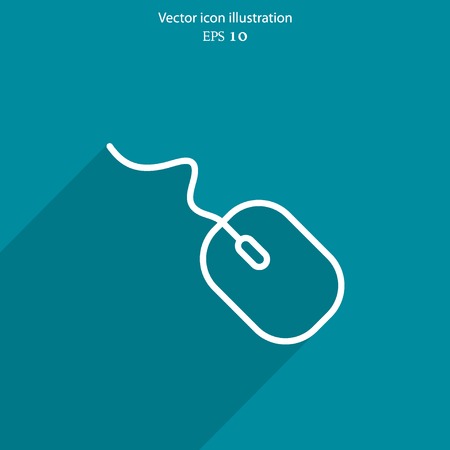 Vector pc mouse web flat icon. Eps 10 illustration.のイラスト素材