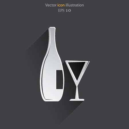 Vector glass bottle web flat icon. Eps 10 illustration.のイラスト素材
