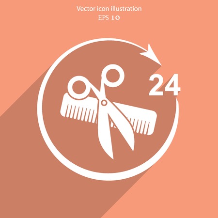 Vector hair salon tools. 24 hours service. Eps 10.のイラスト素材