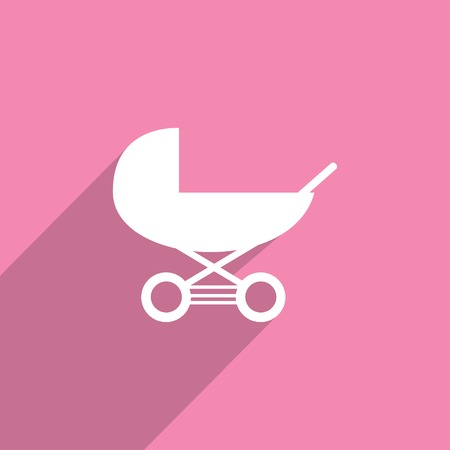 baby carriage flat icon illustration.