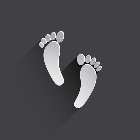 Human foot print web flat icon.の写真素材