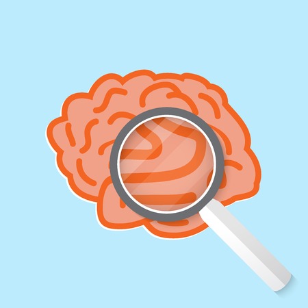 Vector flat human brain icon.のイラスト素材
