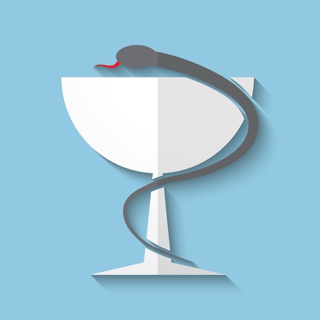 Vector caduceus medical symbol icon.のイラスト素材