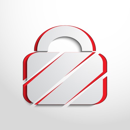 Vector padlock web icon. Paper flat design.のイラスト素材