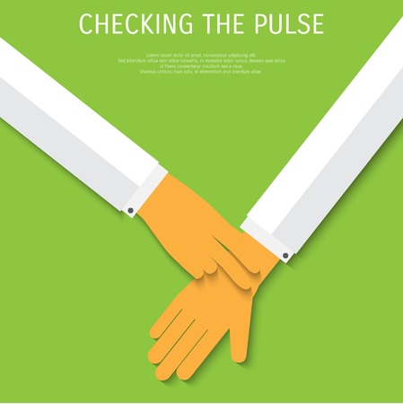 Vector pulse test medical flat background.のイラスト素材