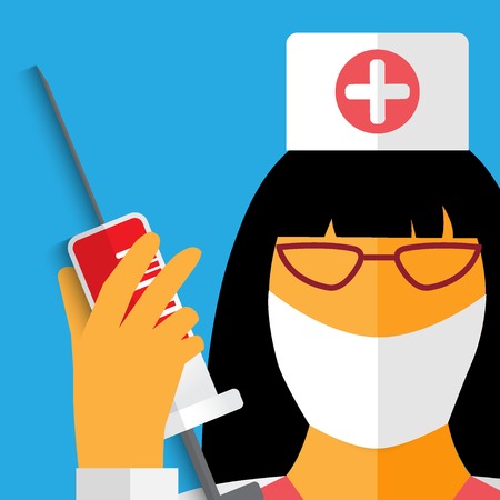 nurse with gauze bandage.のイラスト素材