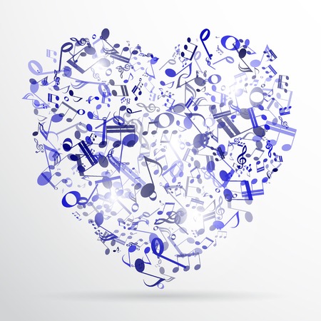 Abstract musical heart backgroundのイラスト素材