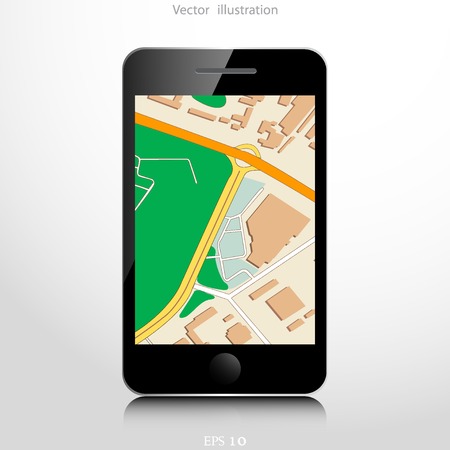 Navigation background with mobile device.のイラスト素材
